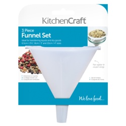KitchenCraft Plastic Food Funnel - 3 Piece - STX-373669 