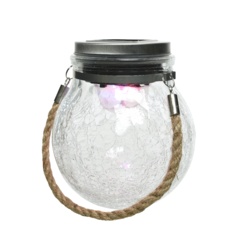 Lumineo LED Solar Glass Jar Cool White 2 Light - 12 x 14cm - STX-373739 