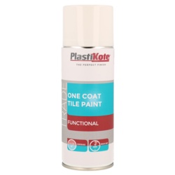 PlastiKote One Coat Tile Paint 400ml Spray - White - STX-376460 