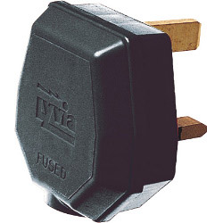 Dencon 13A, 3 Pin Nylon Plug, Fused 13A to BS1363/A, Black - STX-376773 
