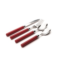 Sabichi Pencil Shape Cutlery Set 16 Piece - Red - STX-377713 