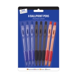 Tallon Retractable Rubber Grip Pens - Pack 8 - STX-378072 