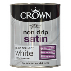 Crown Non Drip Satin 750ml - Pure Brilliant White - STX-399265 