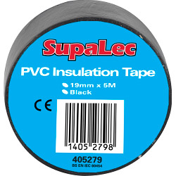 SupaLec PVC Insulation Tapes - Black 5 Metre Pack 10 - STX-405279 