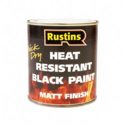 Rustins Heat Resistant Paint Black - 250ml - STX-408938 