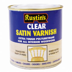 Rustins Polyurethane Satin Varnish 500ml - Clear - STX-409039 