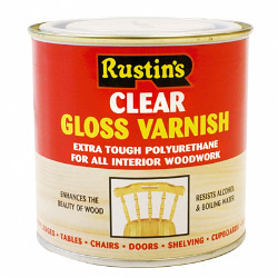 Rustins Polyurethane Gloss Varnish 250ml - Clear - Gloss - STX-409051 