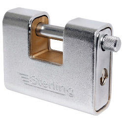Sterling Mid Security Armoured Steel Closed Shackled Shutter Padlock - 62mm - STX-411584 