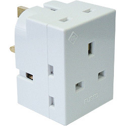 Dencon 13A, 3 Way Multiplug Fused 13A to BS1363/3 - Bubble Packed - STX-424550 