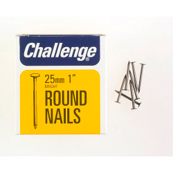 Challenge Round Wire Nails - Bright Steel (Box Pack) - 25mm - STX-430156 