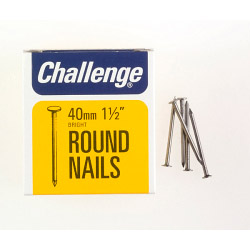 Challenge Round Wire Nails - Bright Steel (Box Pack) - 40mm - STX-430162 