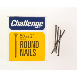 Challenge Round Wire Nails - Bright Steel (Box Pack) - 50mm - STX-430179 