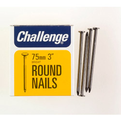 Challenge Round Wire Nails - Bright Steel (Box Pack) - 75mm - STX-430191 