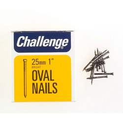 Challenge Oval Wire Nails - Bright Steel (Box Pack) - 25mm - STX-430206 