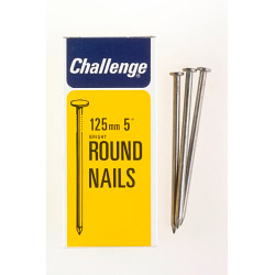 Challenge Round Wire Nails - Bright Steel (Box Pack) - 125mm - STX-430314 