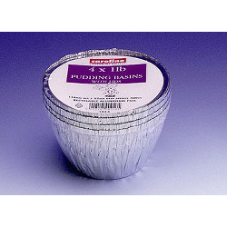 Caroline Foil Pudding Basins with Lids - 1lb 4 Pack - STX-439355 