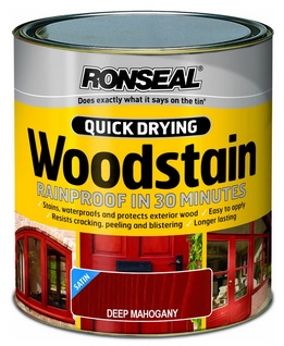 Ronseal Quick Drying Woodstain Satin 250ml - Deep Mahogany - STX-464777 