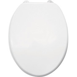 Cavalier White Moulded Toilet Seat with Chrome Hinges - STX-471227 