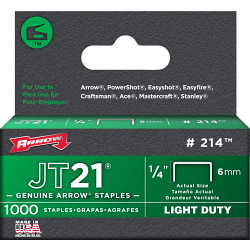 Arrow JT21/T27 Staples - 6mm 1/4in (1000) - STX-480064 