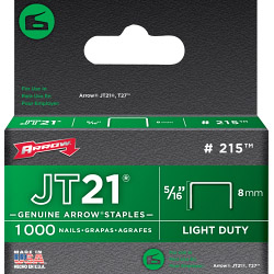 Arrow JT21/T27 Staples - 8mm 5/16in (1000) - STX-480070 