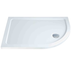 SP Low Profile Offset Quad Right Hand Stone Resin Shower Tray - 1200 x 900 - STX-480563 