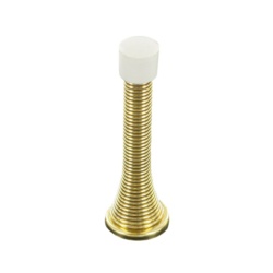 Securit Brass Plated Spring Door Stop - 75mm - STX-484795 