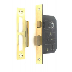 Securit 3 Lever Sash Lock Brass Plated with 4 Keys - 75mm - STX-485185 