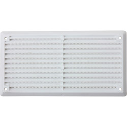 Map White Louvred Vent (with Fixed Flyscreen) - Opening Size - 6" x 3" 152 x 76mm - STX-492003 