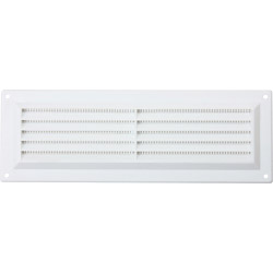 Map White Louvred Vent (with Fixed Flyscreen) - Opening Size - 9" x 3" - 229 x 76mm - STX-492010 