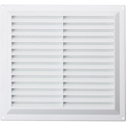 Map White Louvred Vent (with Fixed Flyscreen) - Opening Size - 9" x 9" - 229 x 229mm - STX-492078 