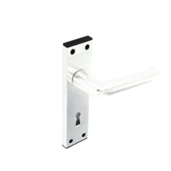 Securit Aluminium Lock Handles Bright (Pair) - 150mm Metal + Plastic - STX-494463 
