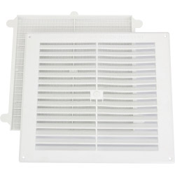 Map White Louvred Vent (with Removable Flyscreen) - Opening Size - 9" x 9" - 229 x 229mm - STX-500221 