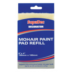 SupaDec Decorator Mohair Paint Pad Refill - 6" x 4" /150mm x 100mm - STX-508417 