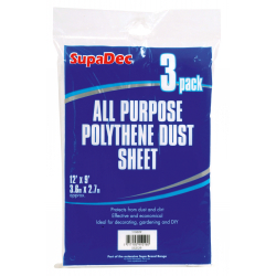 SupaDec All Purpose Polythene Dust Sheets - 12