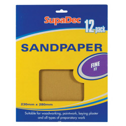 SupaDec General Purpose Sandpaper - Pack 12 Fine F2 - STX-511171 