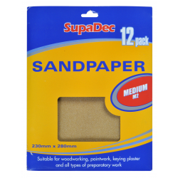 SupaDec General Purpose Sandpaper - Pack 12 Medium M2 - STX-511194 