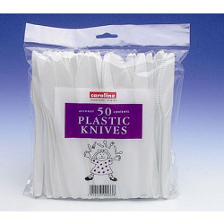 Caroline White Plastic Knives (50) - STX-513328 