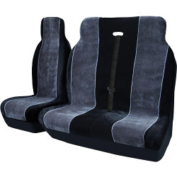 Streetwize Alpha Hi-Back "Velour Style" Van Seat Cover Set - Black/Grey - STX-527779 