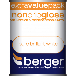 Berger Non Drip Gloss 1.25L - Pure Brilliant White - STX-573925 