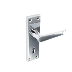 Securit Chrome Flat Lock Handles (Pair) - 150mm - STX-597907 