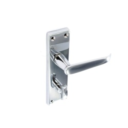 Securit Chrome Flat Bathroom Handles (Pair) - 150mm - STX-598151 