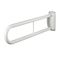 Rothley Rothley Hinged Grab Rail Self Locking When Open - White Polyester Coated - 35mm x 800mm - STX-618150 