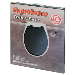 SupaHome Plastic Black Toilet Seat - STX-624119 