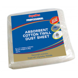 SupaDec Absorbent Cotton Twill Dust Sheet - 6 x 3 Water Resistant - STX-673013 