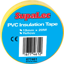 SupaLec PVC Insulation Tapes - Yellow 20 Metre Pack 10 - STX-677461 