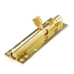 Securit Brass Door Bolt 1.1/2" Wide - 100mm - STX-681504 