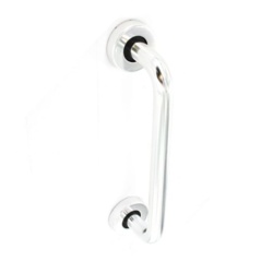 Securit Aluminium Round Bar Pull Polished with Roses - 300mm - STX-681540 