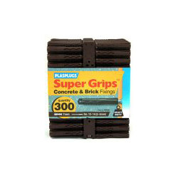 Plasplugs Supergrip Fixings - Brown - 300 Pack - STX-683261 