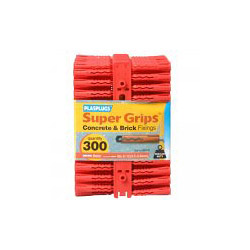 Plasplugs Super Grips Fixings - Red - 300 Pack - STX-684138 