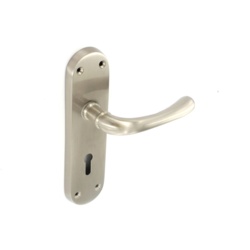 Securit Rosa Satin Chrome Lock Handles (Pair) - 187mm - STX-689430 